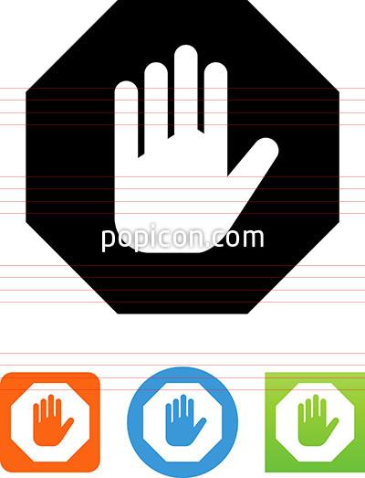 400x523 Stop Sign With Hand Icon