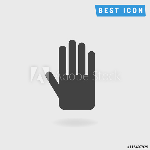 500x500 Stop Hand Icon Vector, Vector Icon