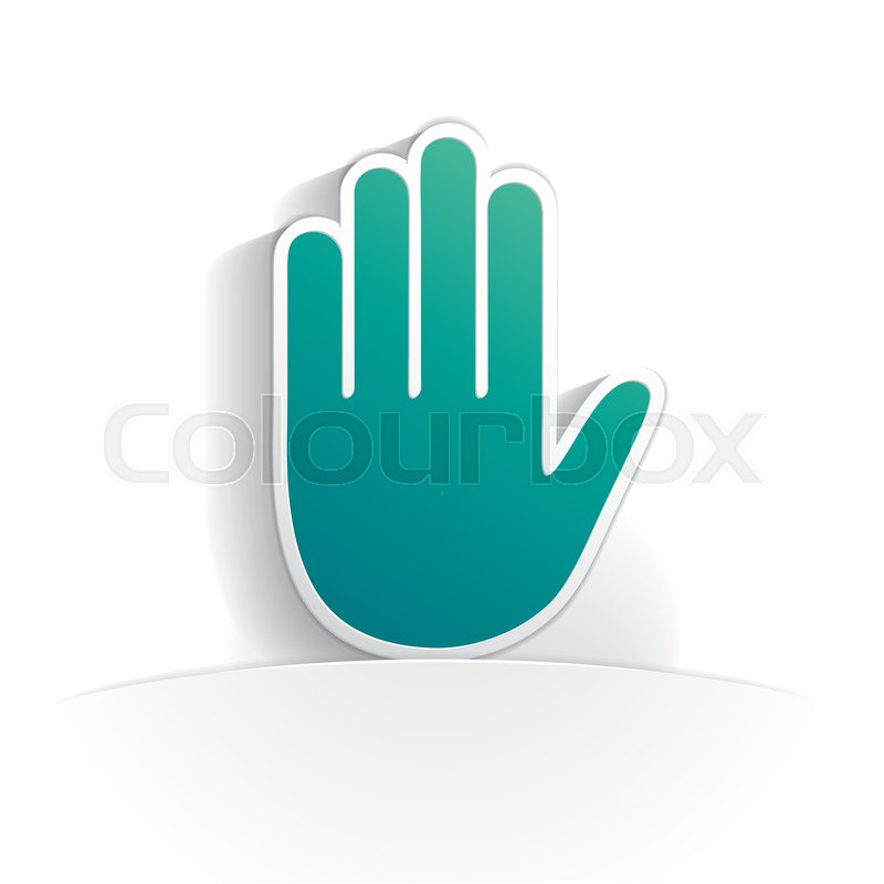 800x800 Stop Hand Icon Paper Style Full Vector Stock Vector Colourbox