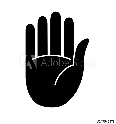467x500 Stop Hand Icon Silhouette Vector Flat Symbol Isolated On White