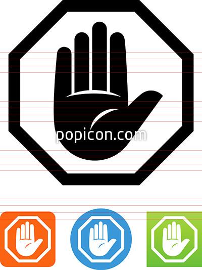 400x534 Vector Stop Sign With Hand Icon