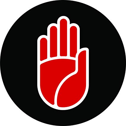 425x425 Simple Stop Hand Warning Symbol Cartoon Icon Vinyl