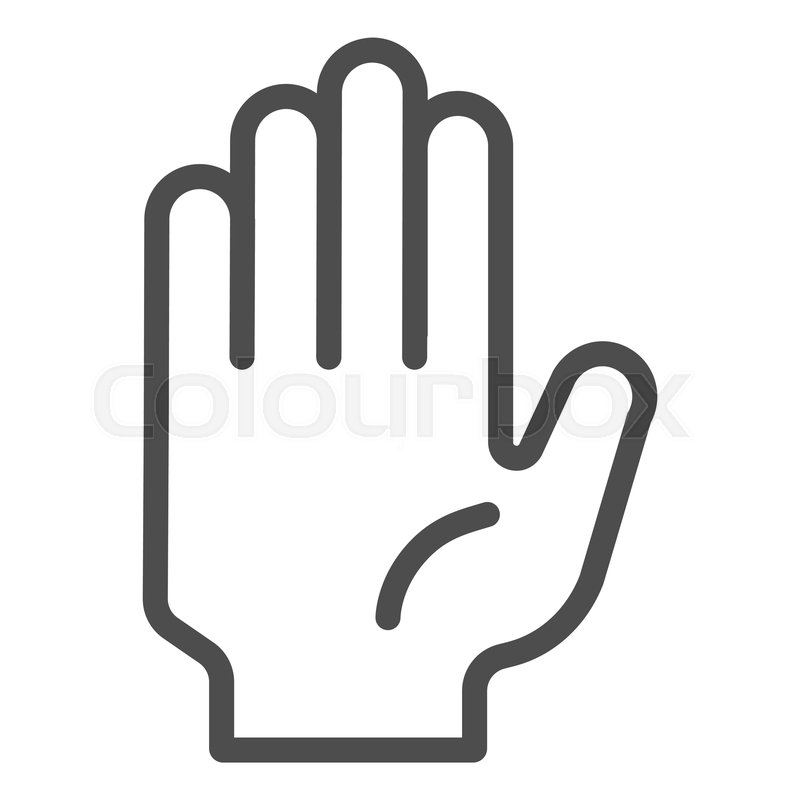 800x800 Hi Five Gesture Line Icon Stop Hand Stock Vector Colourbox