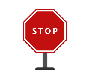 300x263 Stop Icon On White Background Royalty Free Stock Image