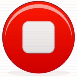 256x256 Red Music Stop Icon