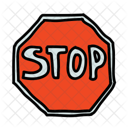 256x256 Stop Icon Of Doodle Style