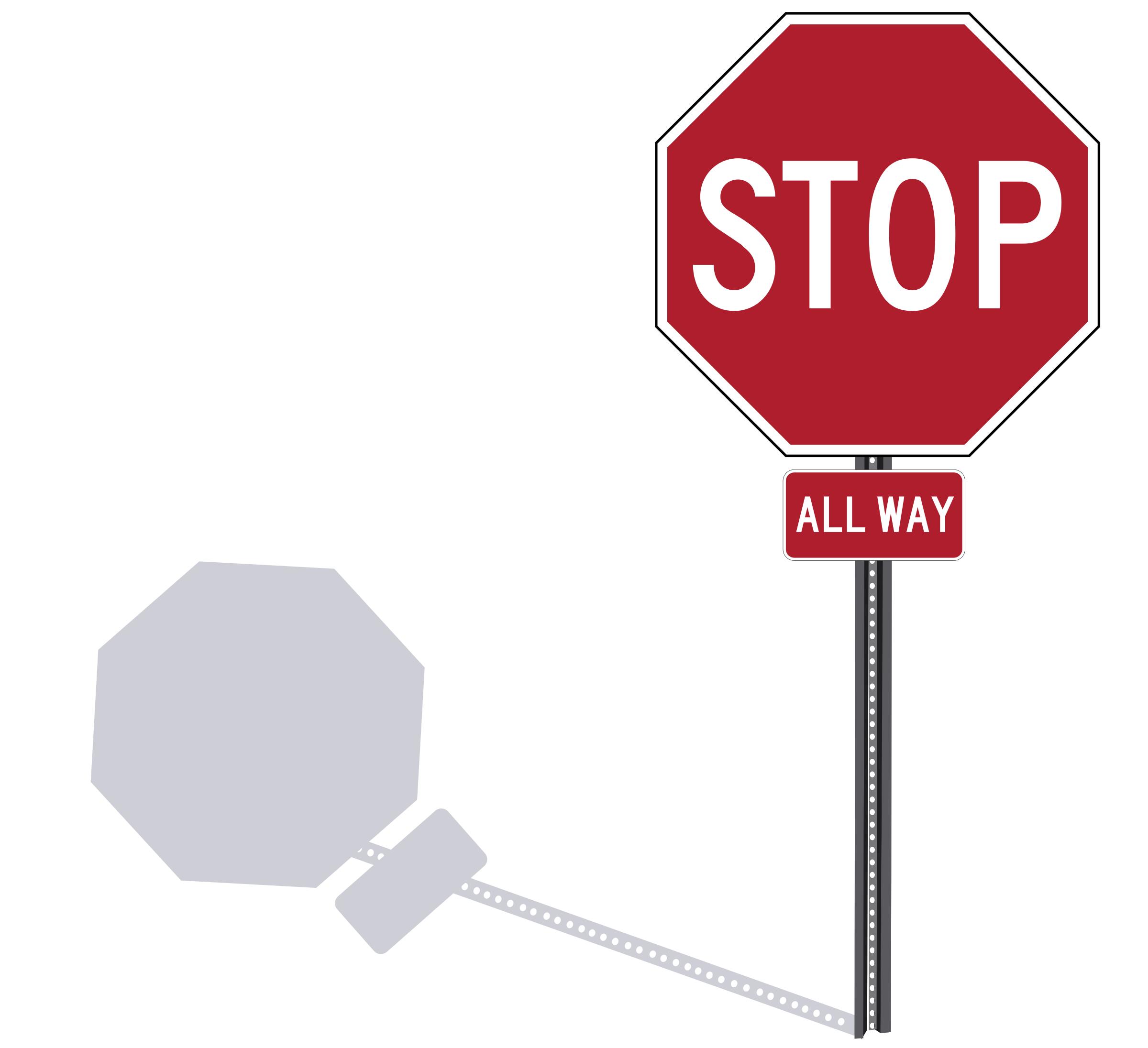 2400x2192 Stop Sign On Post Icons Png