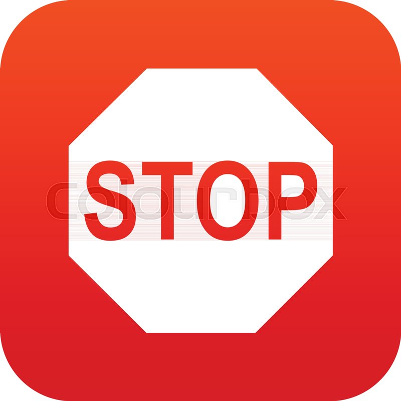 800x800 Stop Sign Icon Digital Red For Any Stock Vector Colourbox