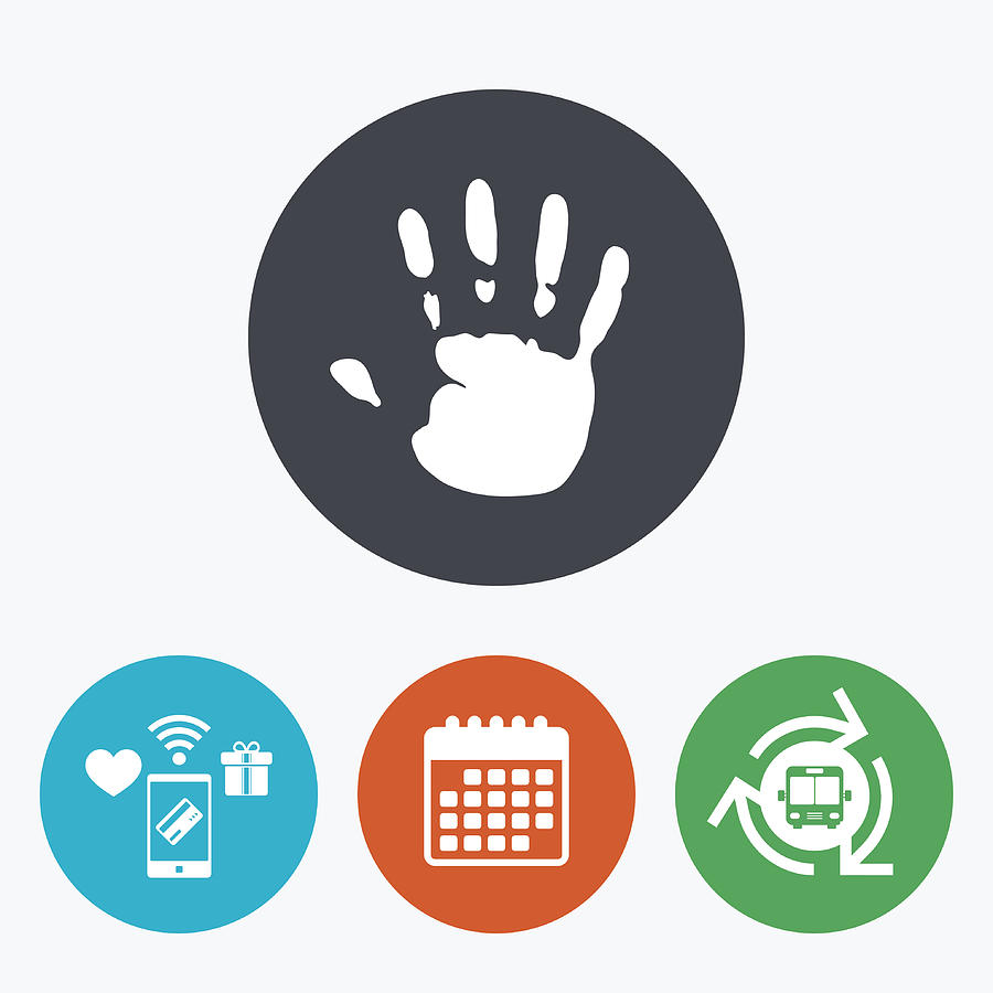 900x900 Hand Print Sign Icon Stop Symbol Drawing