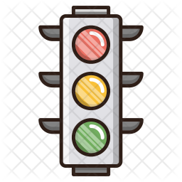 256x256 Traffic Light Icon Of Colored Outline Style
