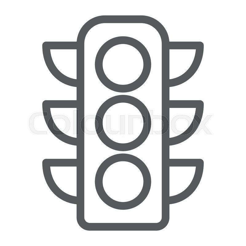 800x800 Traffic Light Line Icon, Regulation Stock Vector Colourbox