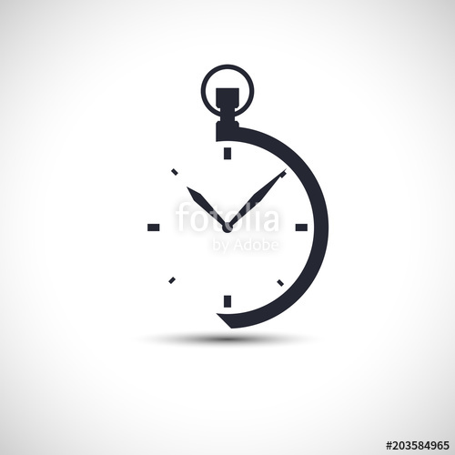 500x500 Stopwatch Icon Simple Pocket Watch Logo Vector Illustration Stock