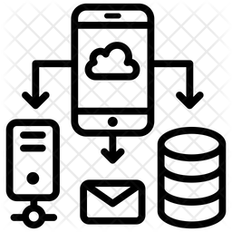256x256 Cloud Data Storage Icon Of Line Style