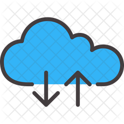 256x256 Cloud Storage Icon Of Colored Outline Style