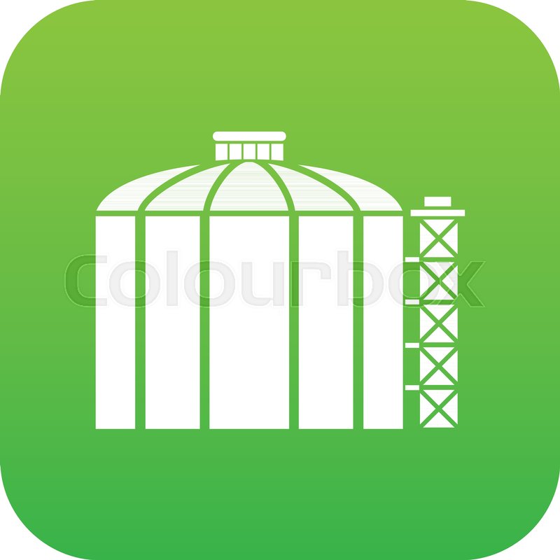 800x800 Oil Storage Tank Icon Green Vector Stock Vector Colourbox