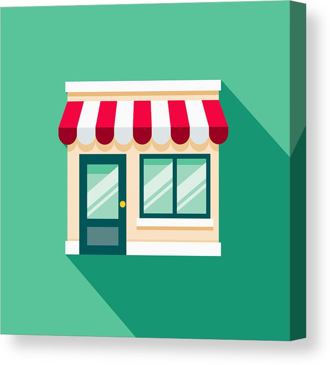 678x750 Storefront Flat Design E Commerce Icon Canvas Print Canvas Art