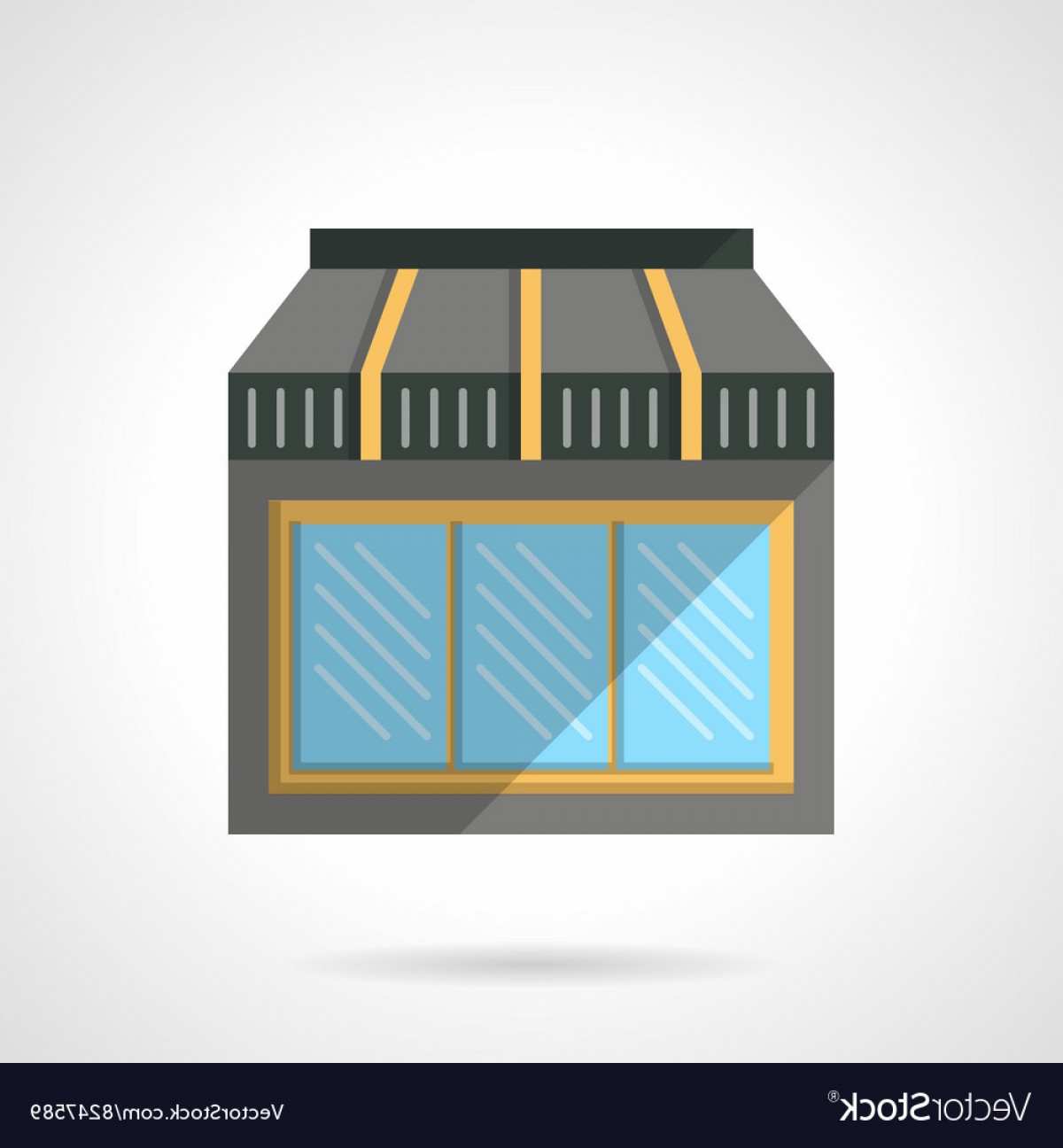 1200x1296 Cafe Glass Storefront Flat Design Icon Vector Hoodamathrun