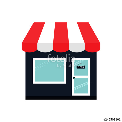 500x500 Flat Design Of A Storefront Icon Stock Image And Royalty Free