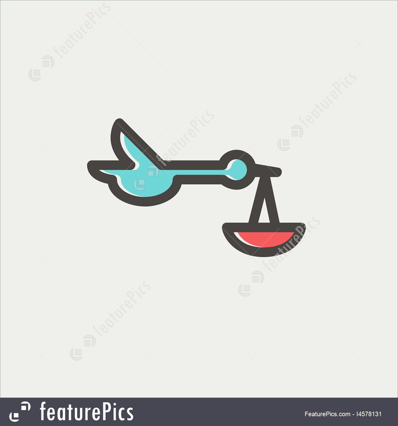 1300x1392 Illustration Of Baby Basket And Stork Thin Line Icon