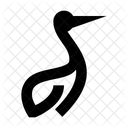 256x256 Stork Icon Of Glyph Style