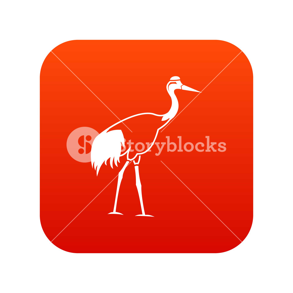 1000x1000 Stork Icon Digital Red For Any Design Isolated On White Vector