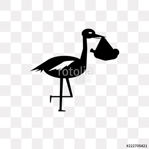 500x500 Stork Icon On Transparent Background Modern Icons Vector