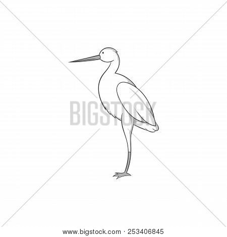450x470 Stork Icon In Black Monochrome Style Isolated On White