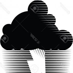 300x300 Photostock Vector Black And White Icon Of A Storm Cloud