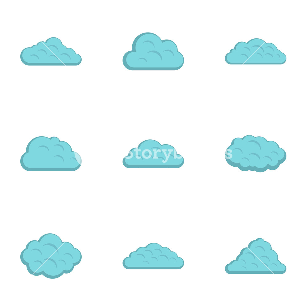 1000x1000 Storm Cloud Icon Set Flat Set Of Storm Cloud Icons For Web