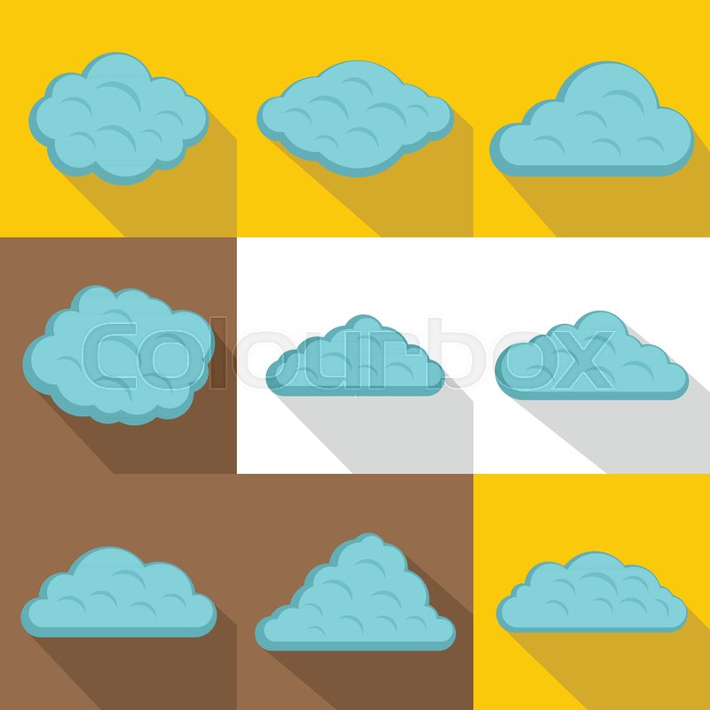800x800 Storm Cloud Icon Set Flat Style Set Stock Vector Colourbox