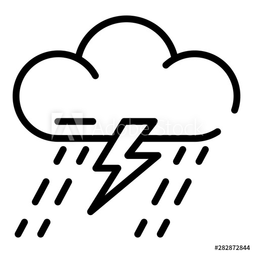 500x500 Storm Rain Cloud Icon Outline Storm Rain Cloud Vector Icon