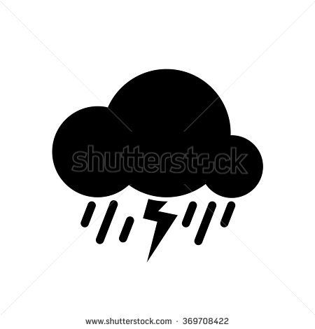 450x470 Rain, Cloud, Lightning, Storm, Weather Flat Black Icons Set