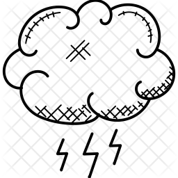 256x256 Stormy Weather Icon Of Doodle Style