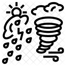 256x256 Stormy Weather Icon Of Line Style