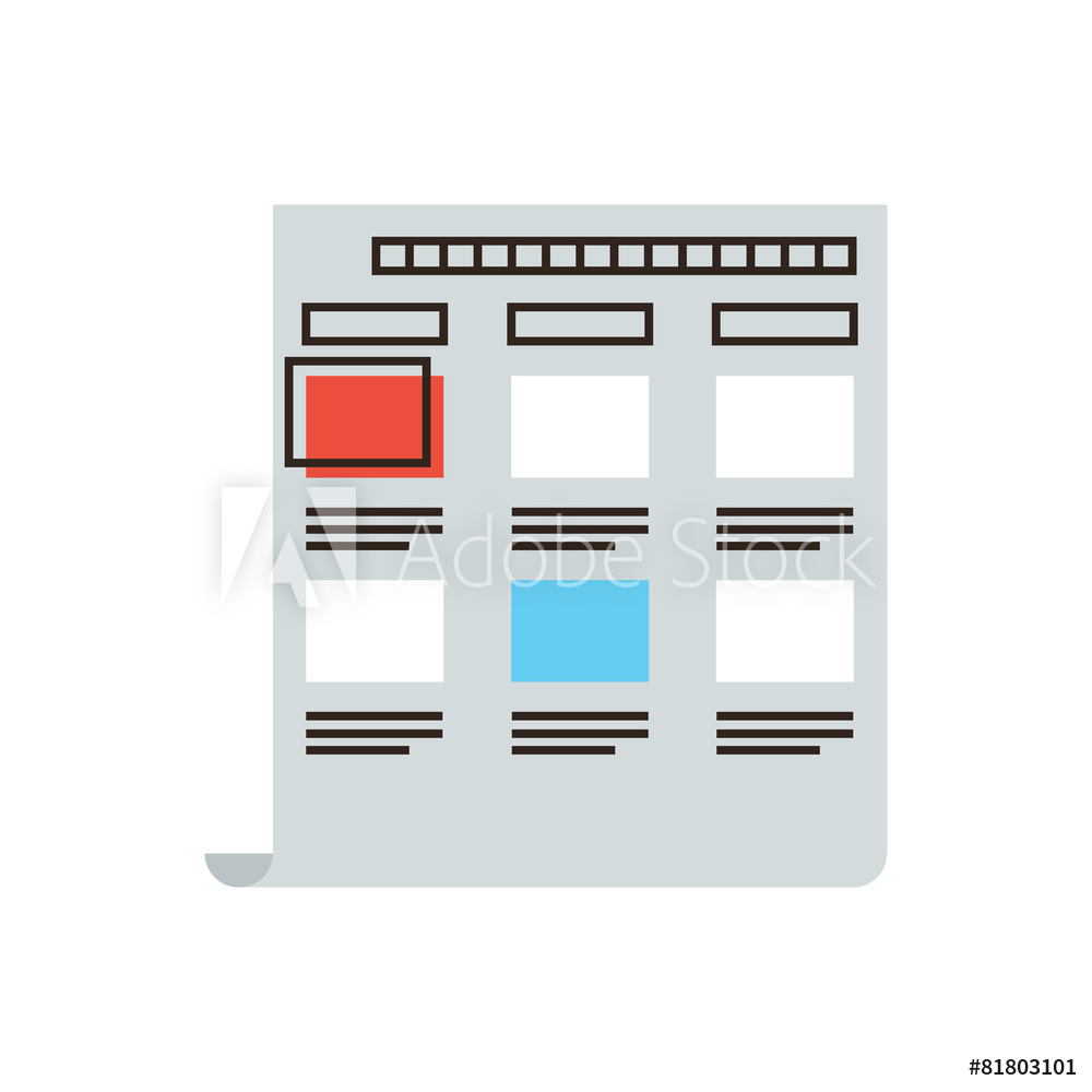 1000x1000 Photo Art Print Storyboard Flat Line Icon Concept Europosters