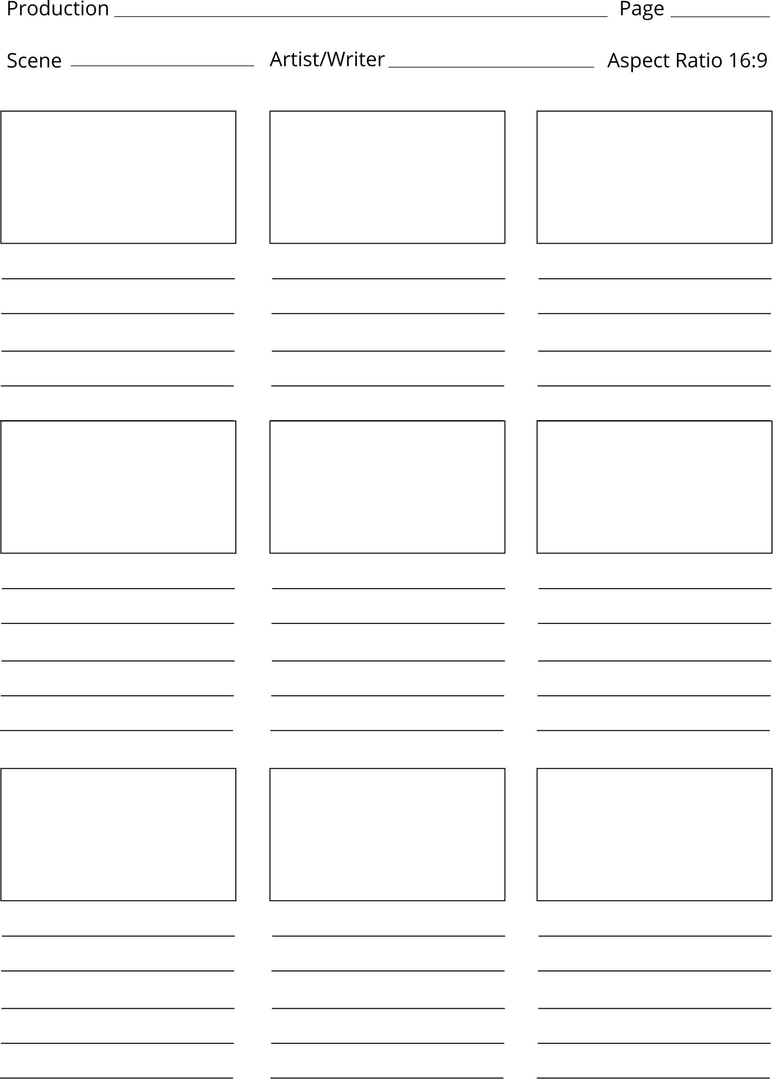 1518x2117 Printable Storyboard Template