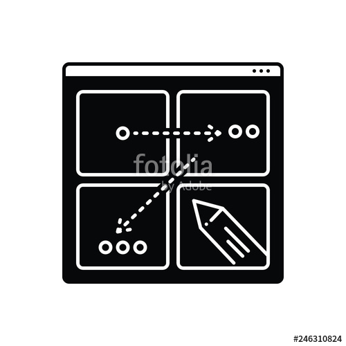 500x500 Black Solid Icon For Storyboard Stock Image And Royalty Free