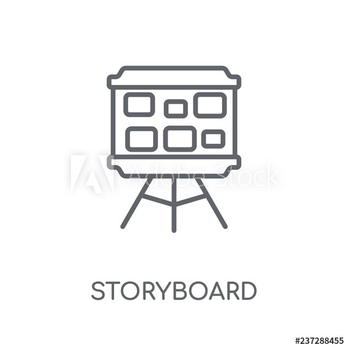 500x500 Storyboard Linear Icon Modern Outline Storyboard Logo Concept