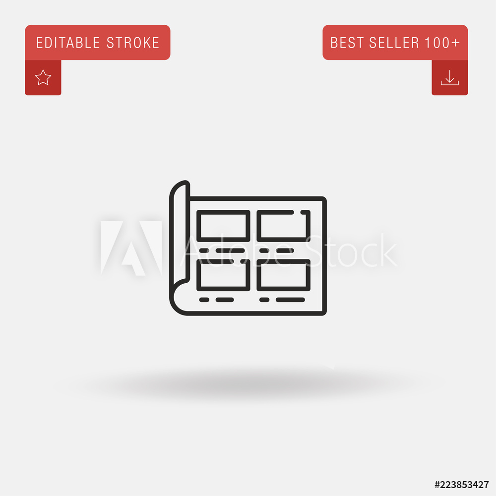 1000x1000 Photo Art Print Outline Storyboard Icon Isolated On Grey
