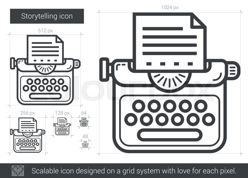 800x576 Storytelling Vector Line Icon Isolated Stock Vector Colourbox