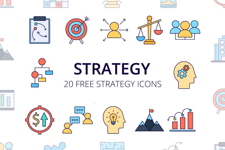 720x480 Strategy Vector Free Icon Set