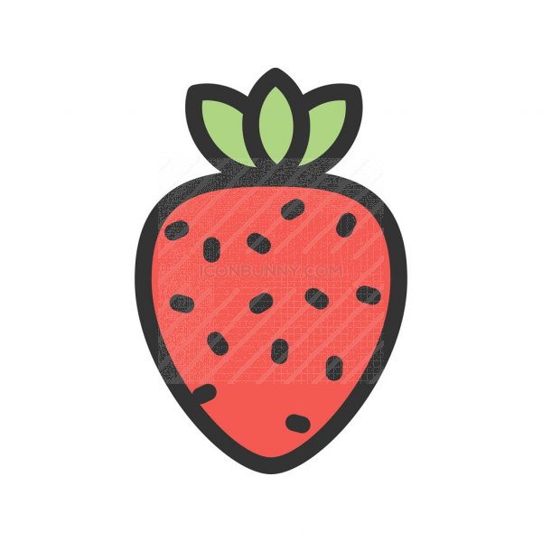 600x600 Strawberry Line Filled Icon