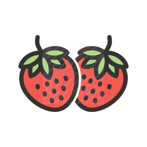 600x600 Strawberries Line Filled Icon