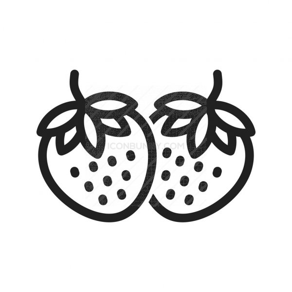 600x600 Strawberries Line Icon