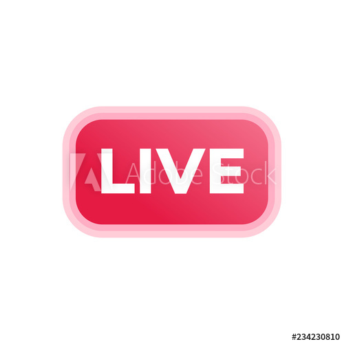 500x500 Live Streaming Icon Flat Style Isolated On White Background Live