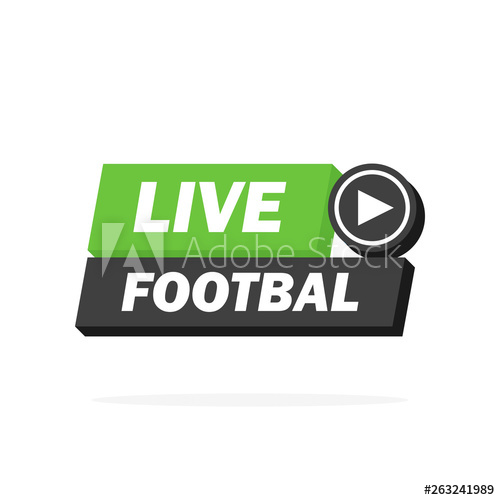 500x500 Live Football Streaming Icon, Badge, Button For Broadcasting