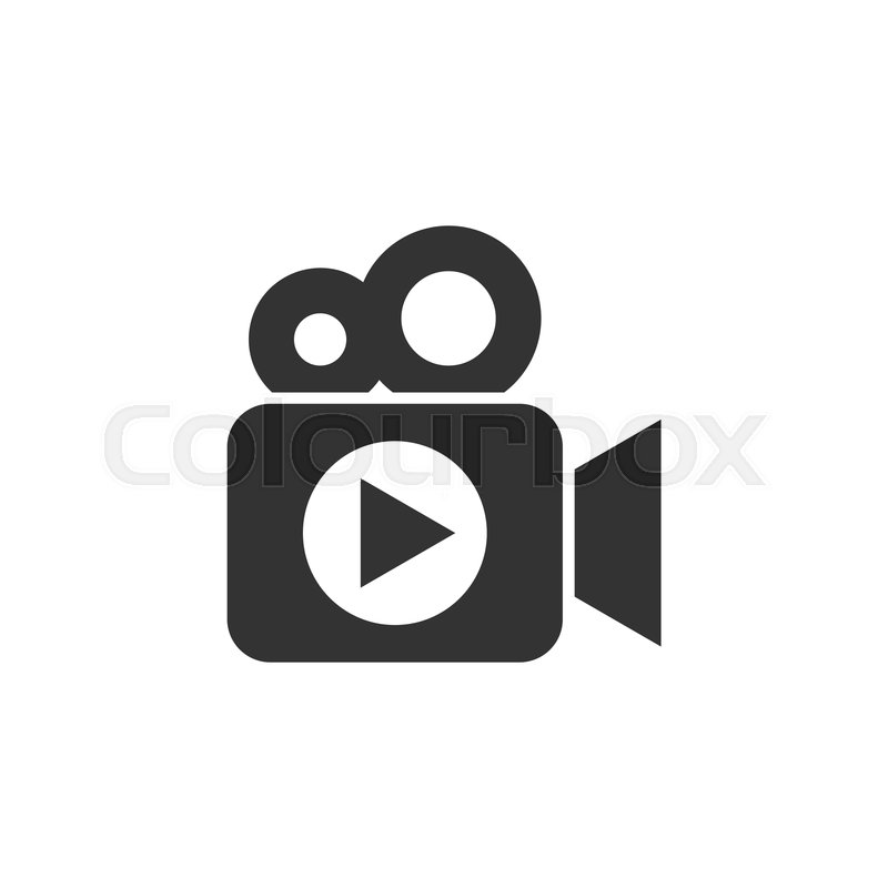 800x800 Video Camera Icon In Flat Style Movie Stock Vector Colourbox