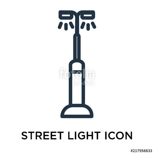 500x500 Street Light Icons Isolated On White Background Modern