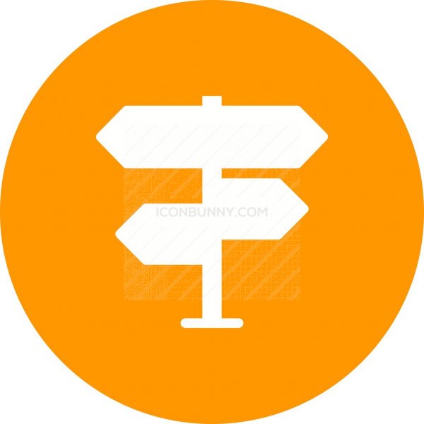 600x600 Street Sign Flat Round Icon