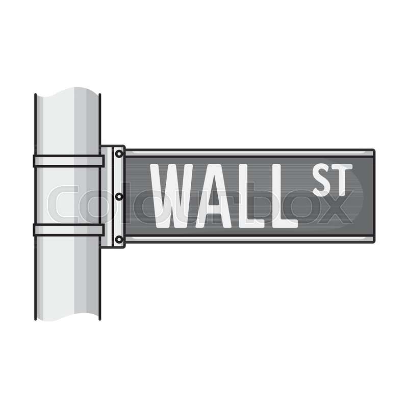 800x800 Wall Street Sign Icon In Monochrome Stock Vector Colourbox